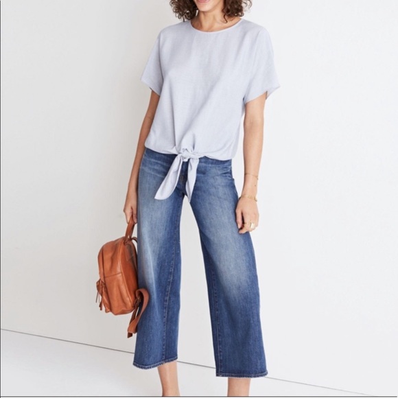 Madewell Tops - NWOT Madewell Tie Front Button Back Top Sz S